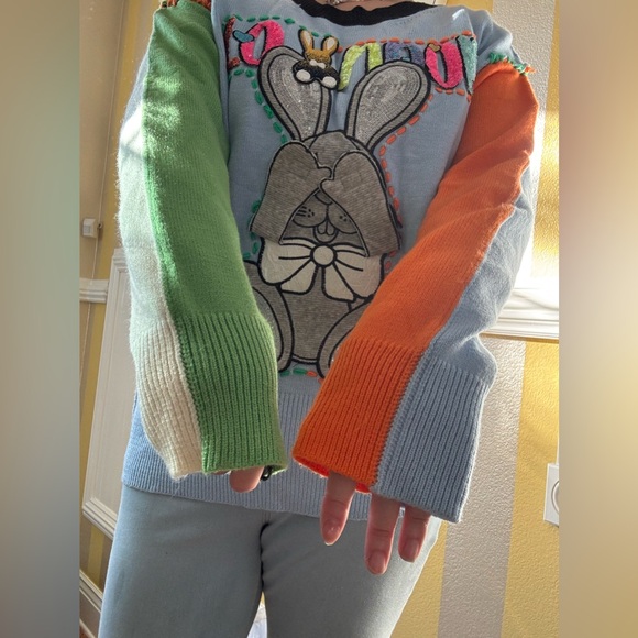 Colorful Bunny Patch Sweater New - Picture 9 of 9